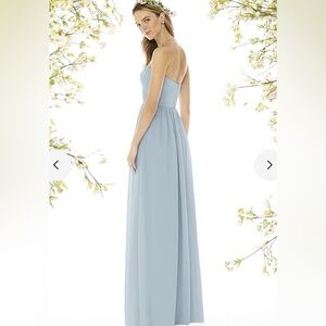 Social Bridesmaid Strapless Draped Bodice Maxi Dress - 8159 Grey Blue Sz 0